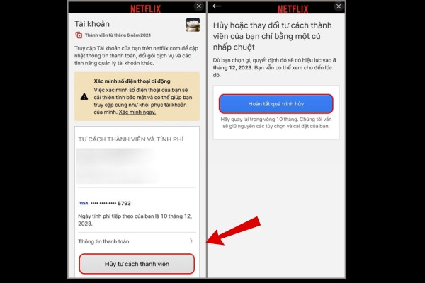 Ngay khi hủy Netflix có ngừng luôn không