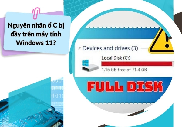 Nguyên nhân ổ C bị đầy trên máy tính Windows 11? 