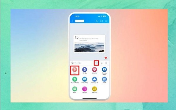 Nhấn vào mục vị trí Nhấn vào mục vị trí
