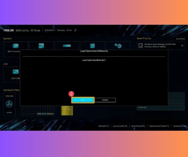 Reset lại cấu hình BIOS/UEFI bước 2