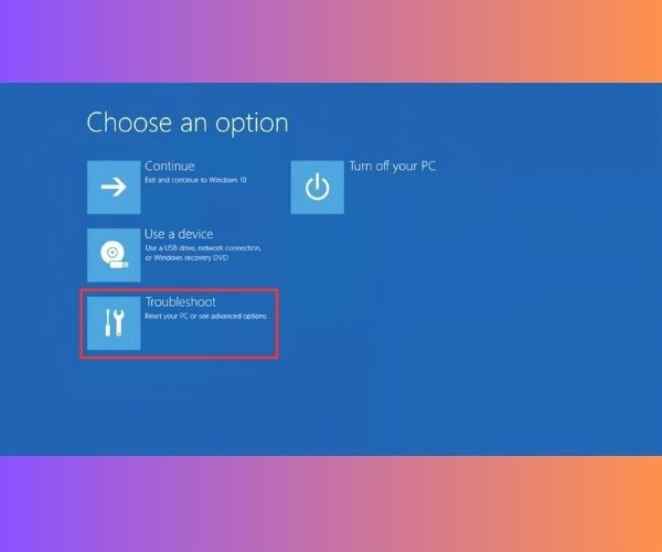 Reset Windows bước 1