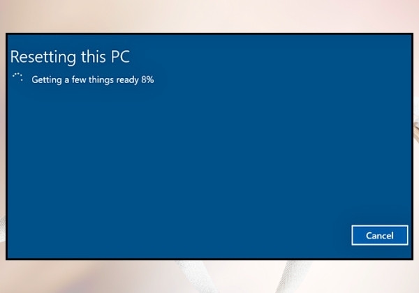 Reset máy tính window 10 bằng cách xóa hết mọi thứ bước 8