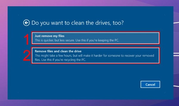 Reset Windows 10 xóa toàn bộ dữ liệu B4