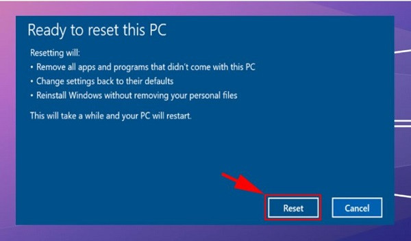 Reset Windows 10 B7