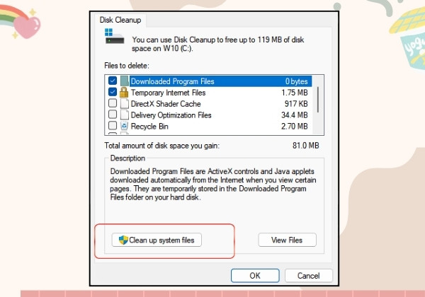 Sử dụng Disk Clean bước 4