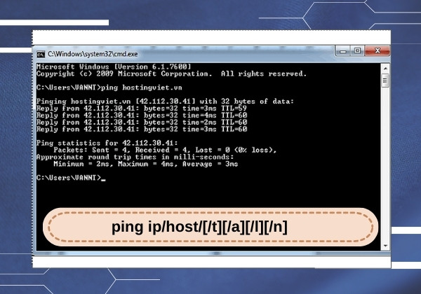 Sử dụng lệnh PING CMD