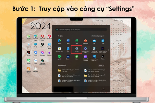 Sử dụng Setting&nbsp;B1