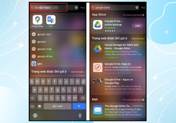 Sử dụng tìm kiếm Spotlight để tìm ứng dụng ẩn trong app Library