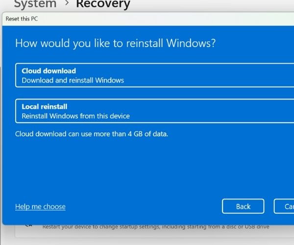 Sử dụng tính năng Reset PC bước 5 Sử dụng tính năng Reset PC bước 5