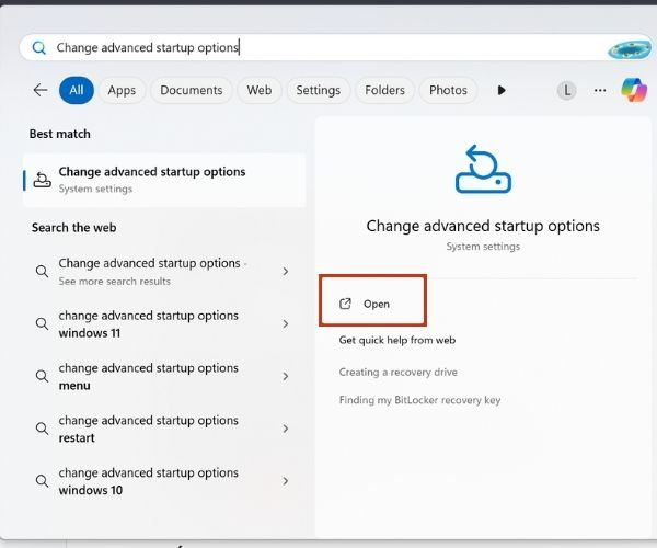 Sử dụng Windows Recovery Environment để cài lại Win 11 bước 1 Sử dụng Windows Recovery Environment để cài lại Win 11 bước 1