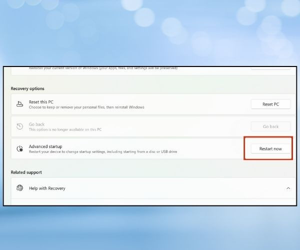 Sử dụng Windows Recovery Environment để cài lại Win 11 bước 2 Sử dụng Windows Recovery Environment để cài lại Win 11 bước 2