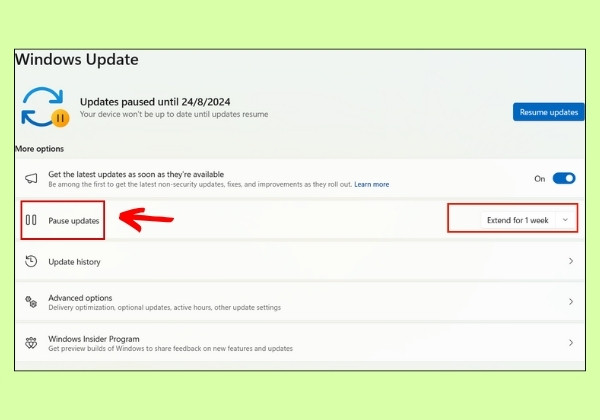 Tạm dừng cập nhật tự động Update Windows bước 3 Tạm dừng cập nhật tự động Update Windows bước 3