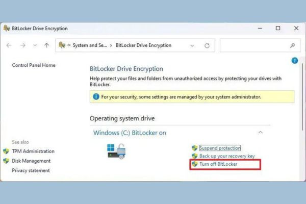 Tắt BitLocker Win 11 bằng Cài đặt bước 5 Tắt BitLocker Win 11 bằng Cài đặt bước 5