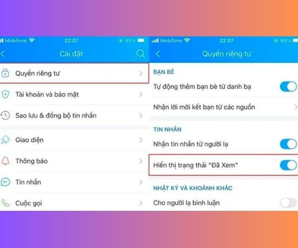 Tắt thông báo 'Đã xem' Tắt thông báo 'Đã xem'