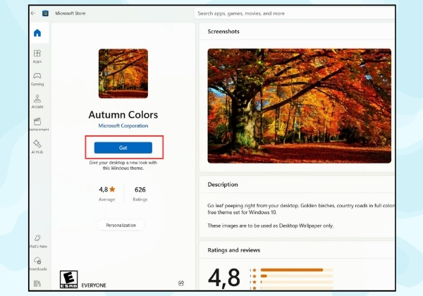Thay đổi hình nền bằng cách chọn Theme mới trên Windows 11 B4