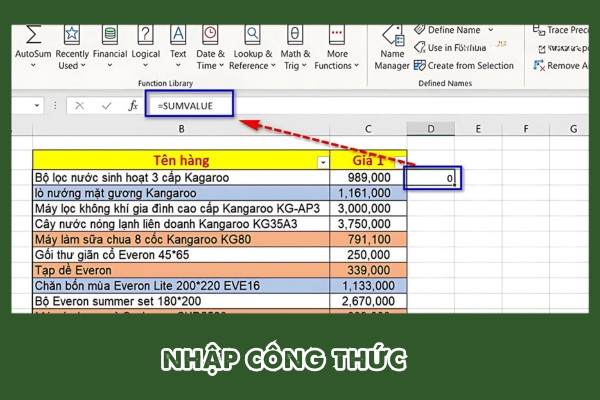 Tính sum theo màu bằng Get.CELL + Mẹo Named Range B4 Tính sum theo màu bằng Get.CELL + Mẹo Named Range B4
