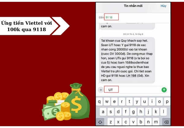 Ứng tiền Viettel với 100k qua 9118