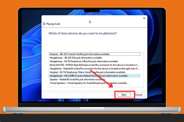 Sử dụng “Troubleshoot sound problems B3
