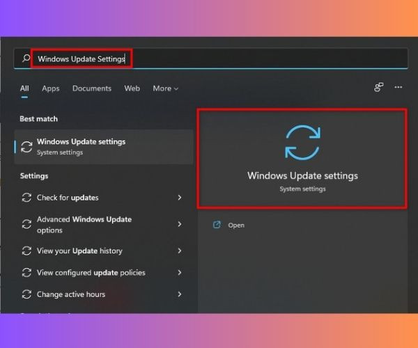 Update driver Win 11 thông qua Settings bước 1