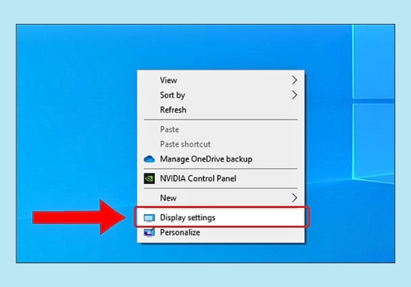 Xác minh độ phân giải thông qua Display settings bước 1