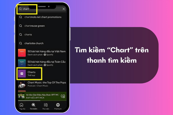 Xem Spotify Chart trên ứng dụng bước 2 Xem Spotify Chart trên ứng dụng bước 2