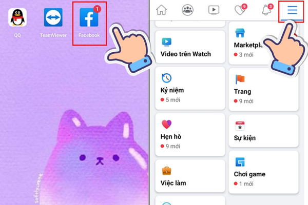 Cách 2: Xóa tài khoản Messenger qua ứng dụng Facebook b1