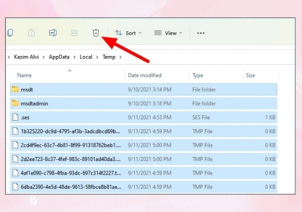 Xóa tệp tạm thời bằng File Explorer b2