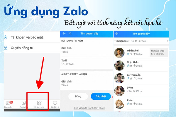 Bất ngờ với tính năng kết nối hẹn hò của Ứng dụng Zalo