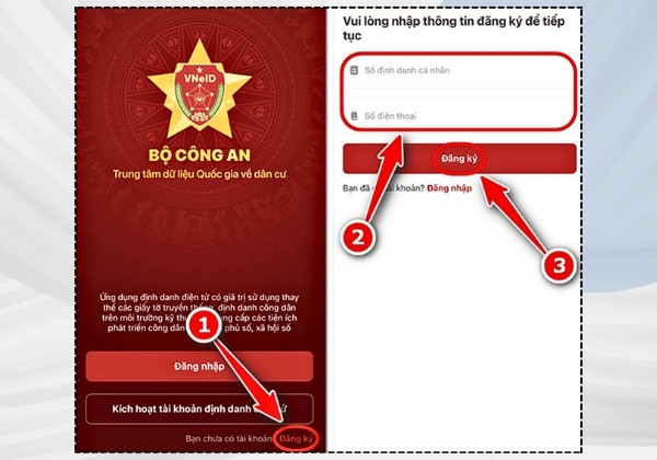 Bước 3: Đăng ký tài khoản