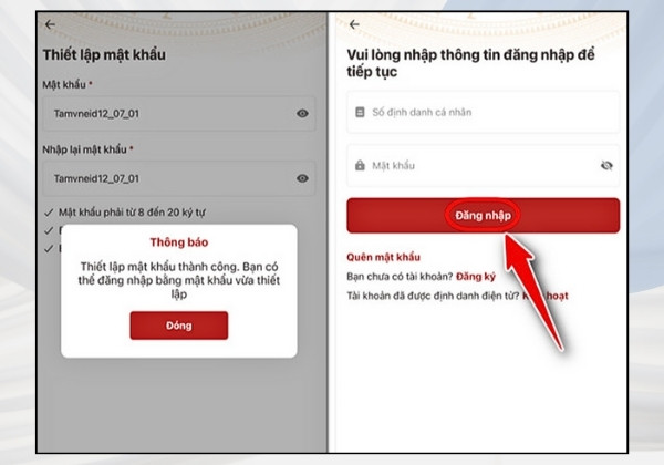 Bước 4: Đăng nhập