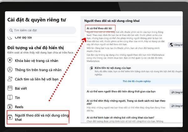 Cách bật theo dõi trên Facebook bằng máy tính nhanh chóng 3