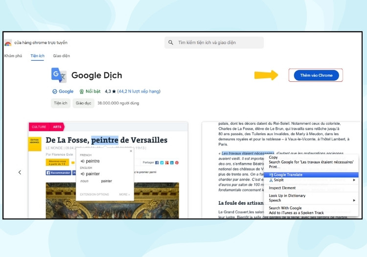 Cách cài đặt thêm tiện ích mở rộng từ Cửa hàng Chrome bước 3