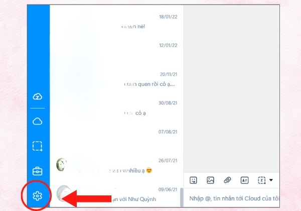 Cách đặt mật khẩu tin nhắn Zalo cho máy tính bước 1 Cách đặt mật khẩu tin nhắn Zalo cho máy tính bước 1