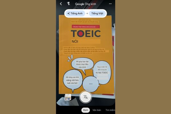 Cách dùng Google Lens dịch sang Tiếng Việt bước 2