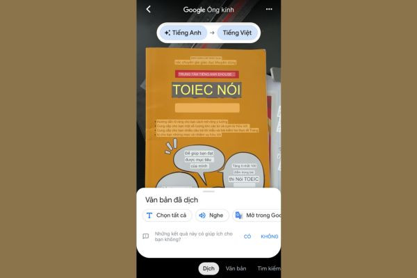Cách dùng Google Lens dịch sang Tiếng Việt bước 3