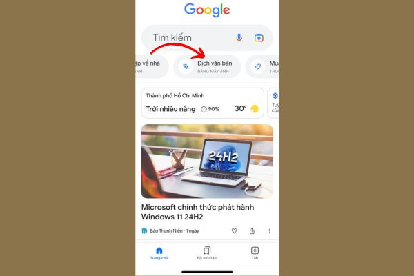 Cách dùng Google Lens dịch Tiếng Anh bước 1
