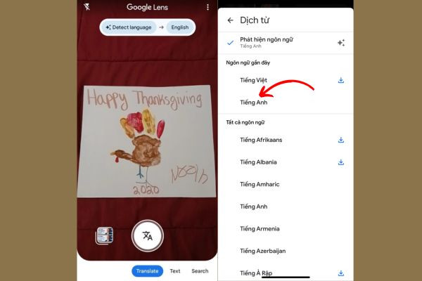Cách dùng Google Lens dịch Tiếng Anh bước 2
