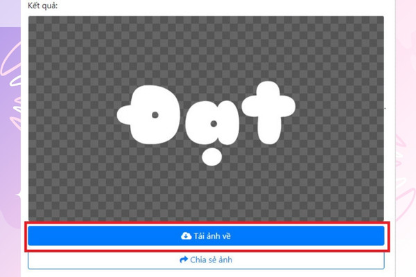 Cách làm avatar trong suốt trên website Taoanhdep.com bước 5