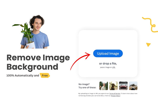 Cách làm avatar trong suốt với trang website Remove.bg bước 2