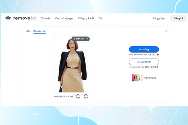 Cách làm avatar trong suốt với trang website Remove.bg bước 3