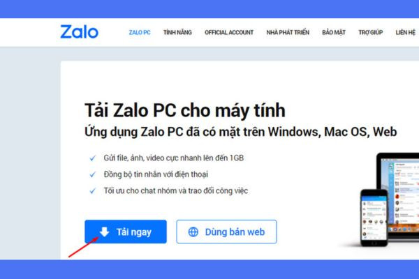 Cách tải Zalo PC cho máy tính bước 1