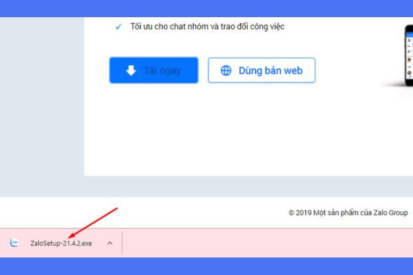Cách tải Zalo PC cho máy tính bước 2