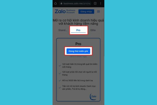 Cách tạo Zalo Business trên điện thoại bước 4 Cách tạo Zalo Business trên điện thoại bước 4