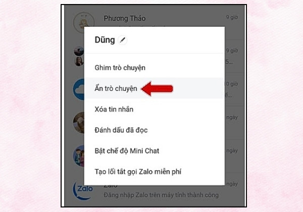 Cách thực hiện trên Zalo bản Android bước 1 Cách thực hiện trên Zalo bản Android bước 1
