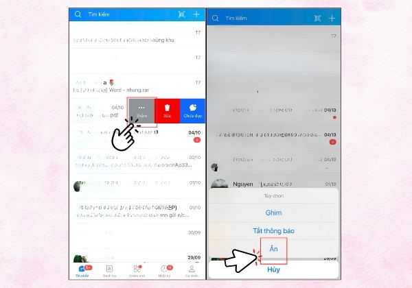 Cách thực hiện trên Zalo bản iOS bước 1 Cách thực hiện trên Zalo bản iOS bước 1