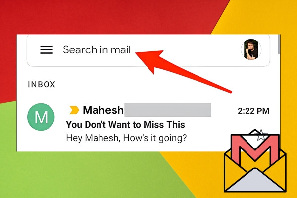 Cách tìm Email theo tên người gửi trên điện thoại bước 2