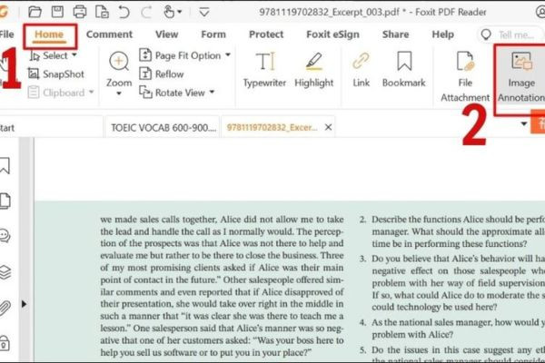 Chèn ảnh qua phần mềm ghép file PDF - Foxit Reader bước 2