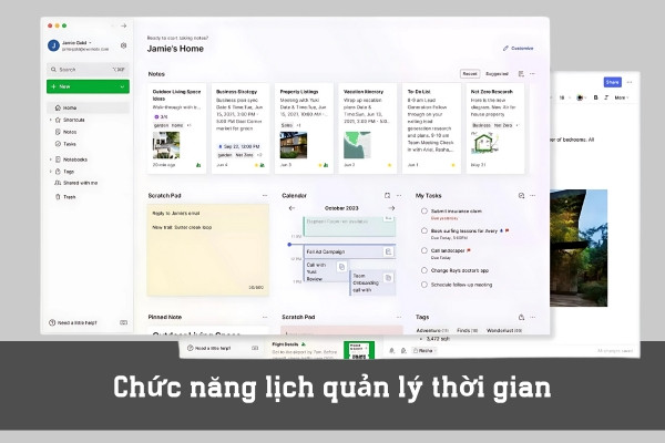 Chức năng lịch quản lý thời gian