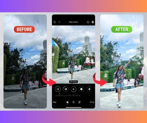 Công thức chỉnh ảnh trên iPhone ngược sáng