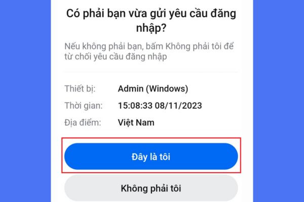 Đăng nhập không cần mật khẩu bước 3
